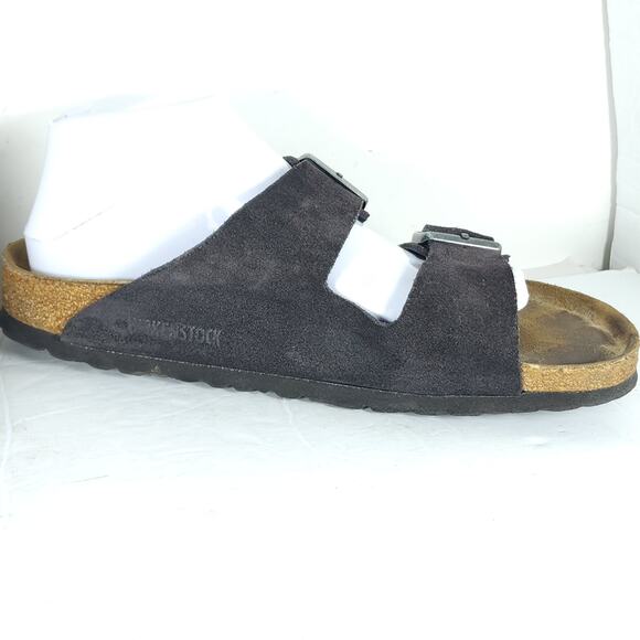 BIRKENSTOCK Arizona EU41 L10 M8 Suede Midnight Blue Soft Footbed Slide Sandals - Picture 6 of 16